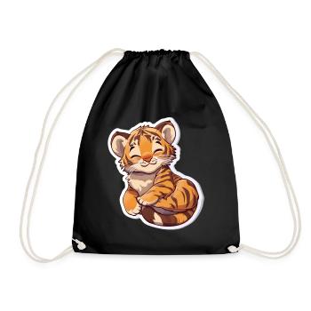 Tigre mignon - Idée cadeau amusante pour les enfants - Sac de sport léger - noir - Devant