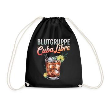 Blutgruppe Cuba Libre Cocktail Barkeeper - Turnbeutel - Schwarz - Vorne