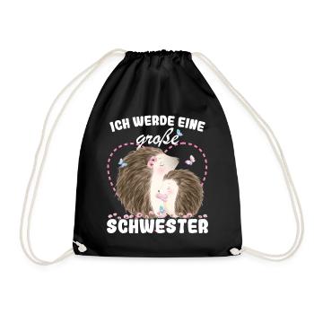 Announcing offspring I'm going to be a big sister in 2027 - Drawstring Bag - black - Front