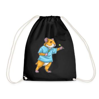 Hamster Dart Dartpfeil - Drawstring Bag - black - Front