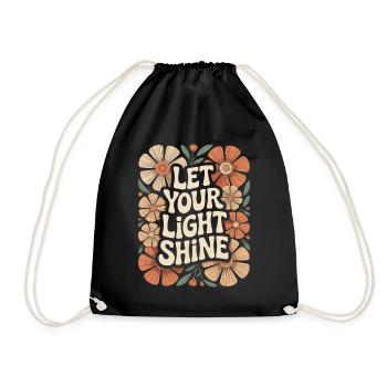 Citation de fleurs bohèmes Laissez briller votre lumière - Sac de sport léger - noir - Devant