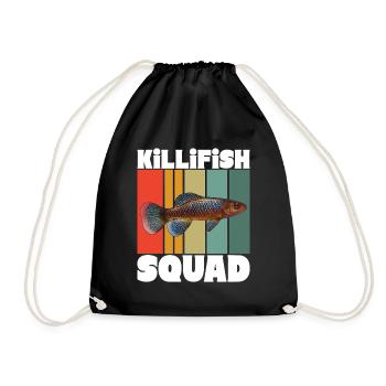 Killifish Egg-laying Tooth Doughnut Aquarium - Drawstring Bag - black - Front