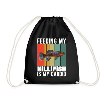 Killifish Egg-laying Tooth Doughnut Aquarium - Drawstring Bag - black - Front