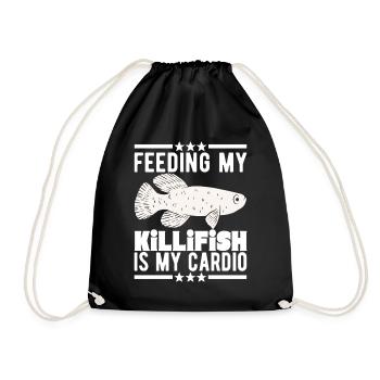Killifish Egg-laying Tooth Doughnut Aquarium - Drawstring Bag - black - Front