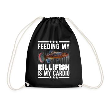 Killifish Egg-laying Tooth Doughnut Aquarium - Drawstring Bag - black - Front