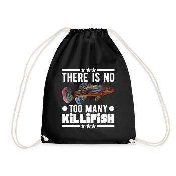 Killifish Egg-laying Tooth Doughnut Aquarium - Drawstring Bag - black - Front