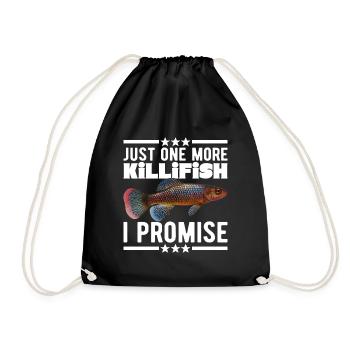 Killifish Egg-laying Tooth Doughnut Aquarium - Drawstring Bag - black - Front