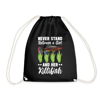 Killifish Egg-laying Tooth Doughnut Aquarium - Drawstring Bag - black - Front
