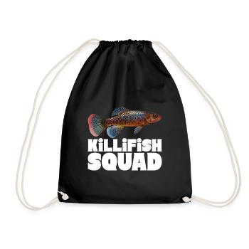 Killifish Egg-laying Tooth Doughnut Aquarium - Drawstring Bag - black - Front