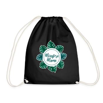 Monstera Mama - Drawstring Bag - black - Front