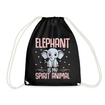 Elefant - Turnbeutel - Schwarz - Vorne