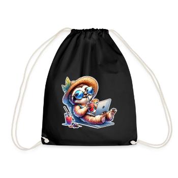 paresseux ordinateur portable cocktail travail - Sac de sport léger - noir - Devant
