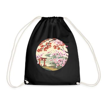Japonais Asie Sakura Blossom - Sac de sport léger - noir - Devant