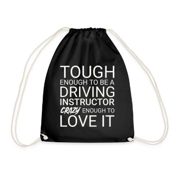 Driving Instructor Crazy Drive Tutor - Drawstring Bag - black - Front