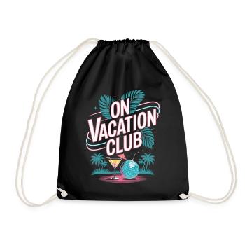 Vacation Club Summer Festival Vacation Beach Vacation - Drawstring Bag - black - Front