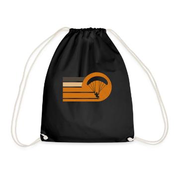 Retro Gleitschirm – Coucher de soleil en parapente - Sac de sport léger - noir - Devant