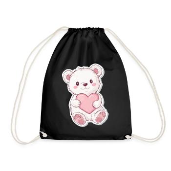 Süßer Bär – Geschenkidee für Wald- & Tierfans - Turnbeutel - Schwarz - Vorne