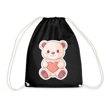 Süßer Bär – Geschenkidee für Wald- & Tierfans - Turnbeutel - Schwarz - Vorne