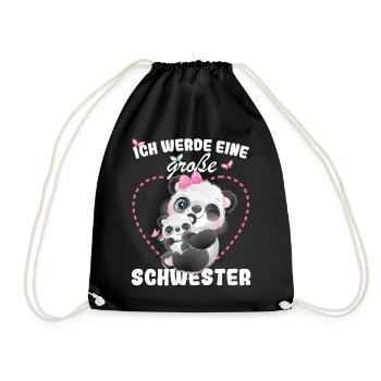 Announcing offspring I'm going to be a big sister in 2027 - Drawstring Bag - black - Front