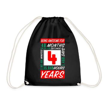 Enfants 4 Ans Anniversaire Mois Heures - Sac de sport léger - noir - Devant
