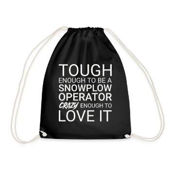 Snowplow Operator Crazy - Drawstring Bag - black - Front