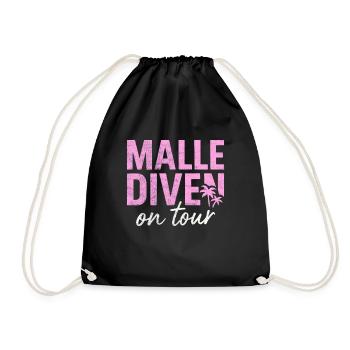Malle Diven on Tour – Girls Trip Shirt - Turnbeutel - Schwarz - Vorne