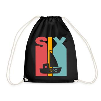 Voilier du 6e anniversaire - Sac de sport léger - noir - Devant
