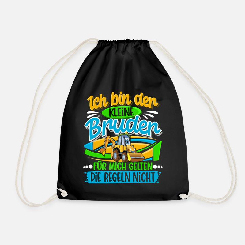 Kleiner Bruder Bagger - Turnbeutel - Schwarz