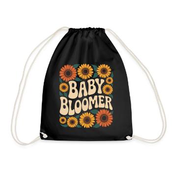 Garten Baby Bloomer Gärtner Spruch Sonnenblumen - Turnbeutel - Schwarz - Vorne
