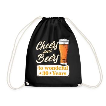 Cheers and Beers to wonderful 30 Years - Drawstring Bag - black - Front