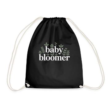 Garten Baby Bloomer Gärtner Spruch Sonnenblumen - Turnbeutel - Schwarz - Vorne