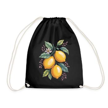 Magie des agrumes bohèmes avec des fleurs et des feuilles - Sac de sport léger - noir - Devant