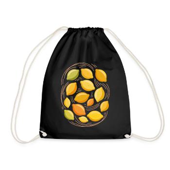 Fresh citrus illustration - Drawstring Bag - black - Front