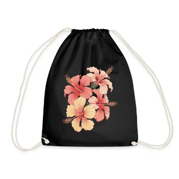 Exotic Hibiscus Flowers Inspiration - Drawstring Bag - black - Front