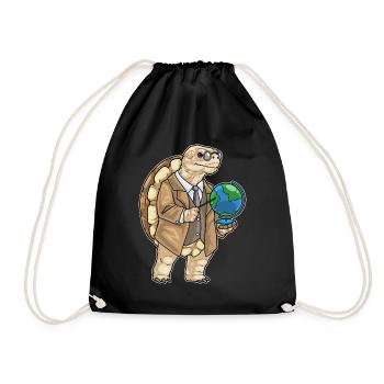 Schildkröte Geschichte Lehrer Schule - Turnbeutel - Schwarz - Vorne
