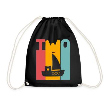 Voilier 2ème anniversaire - Sac de sport léger - noir - Devant