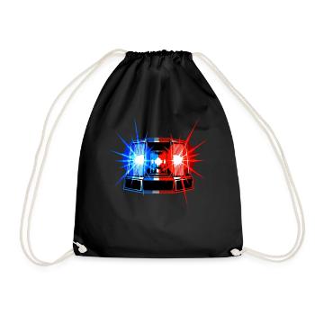 Blue Light Siren – Emergency Warning System - Drawstring Bag - black - Front