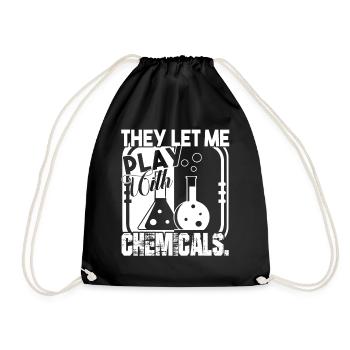 Chemist Let Chemist Plays Chemicals - Drawstring Bag - black - Front