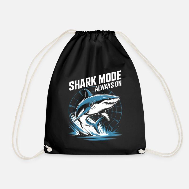 Shark Mode Always On Maritimes Design - Turnbeutel - Schwarz