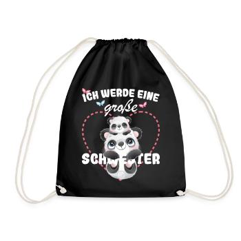 Announcing offspring I'm going to be a big sister in 2027 - Drawstring Bag - black - Front