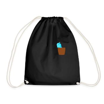 Narwal in Brusttasche Wal in Tasche - Turnbeutel - Schwarz - Vorne