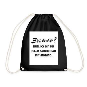 Generation mit Stil Spruch - Turnbeutel - Schwarz - Vorne