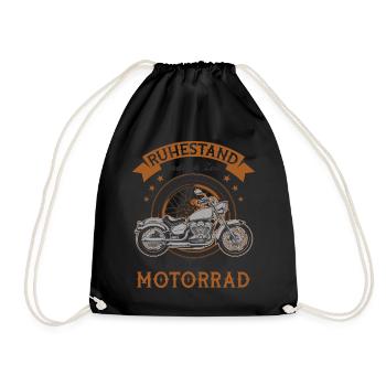 Rente Motorrad Rentner Spruch Vintage - Turnbeutel - Schwarz - Vorne