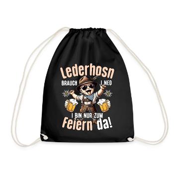 Trachtenshirt Herren Tracht Mei Lederhose T-Shirt - Turnbeutel - Schwarz - Vorne