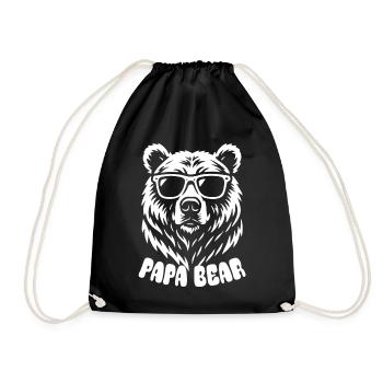 Papa Ours - Fête des Pères - Cadeau - Sac de sport léger - noir - Devant