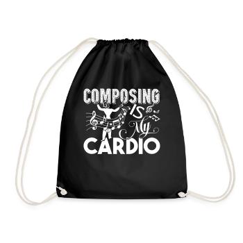 Composer Composing Is My Cardio - Drawstring Bag - black - Front