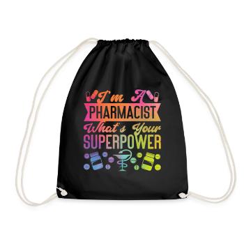 Pharmacy Tech Technician - Drawstring Bag - black - Front