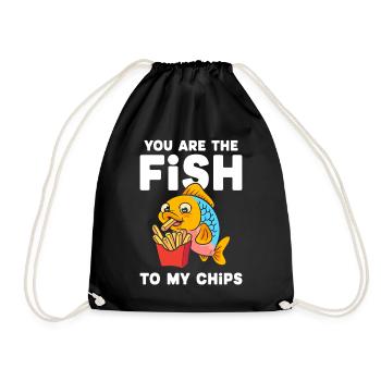 Fisch Und Chips Du Bist Der Fisch Zu Meinen Chips - Turnbeutel - Schwarz - Vorne