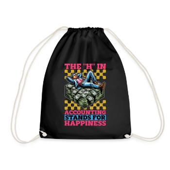 Accounting The H In Accounting Stands Spreadsheet - Drawstring Bag - black - Front