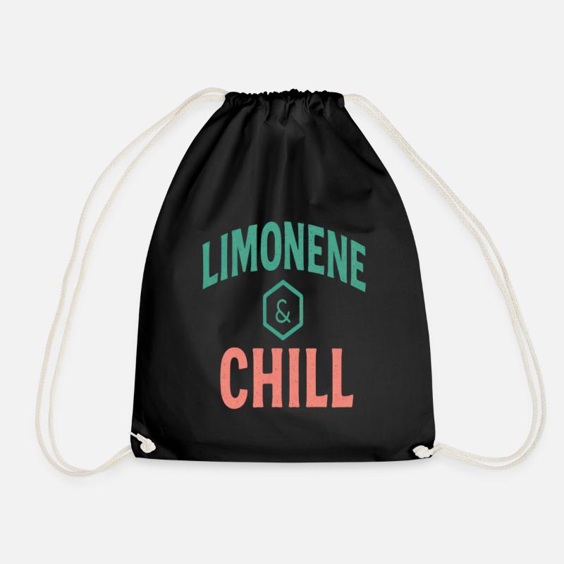 Limonene & Chill Citrus Vibes - Drawstring Bag - black